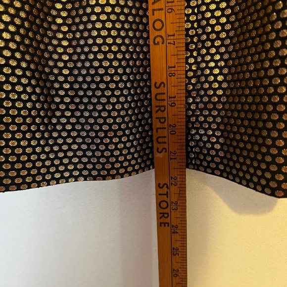 Nine West Skirt A Line Pleaded Black Gold Metallic Lined Dressy Flowey Womens - Picture 4 of 10